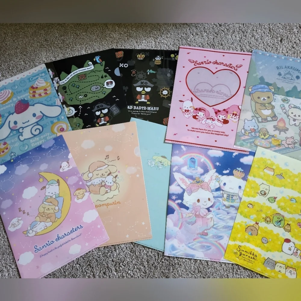 Kawaii File Folders 10 Sanrio San-x Sumikko Rilakkuma Badtz Cinna Wish Me Mell